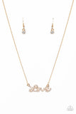 Head Over Heels in Love Gold Necklace-Jewelry-Paparazzi Accessories-Ericka C Wise, $5 Jewelry Paparazzi accessories jewelry ericka champion wise elite consultant life of the party fashion fix lead and nickel free florida palm bay melbourne