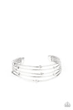 Face the Metallic Music Silver Bracelet-Jewelry-Ericka C Wise, $5 Jewelry-Ericka C Wise, $5 Jewelry Paparazzi accessories jewelry ericka champion wise elite consultant life of the party fashion fix lead and nickel free florida palm bay melbourne