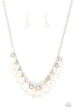 Beachfront and Center White Necklace-Jewelry-Paparazzi Accessories-Ericka C Wise, $5 Jewelry Paparazzi accessories jewelry ericka champion wise elite consultant life of the party fashion fix lead and nickel free florida palm bay melbourne