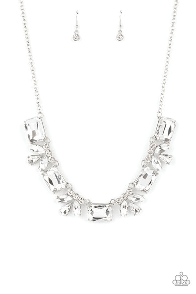 Long Live Sparkle White Necklace-Jewelry-Paparazzi Accessories-Ericka C Wise, $5 Jewelry Paparazzi accessories jewelry ericka champion wise elite consultant life of the party fashion fix lead and nickel free florida palm bay melbourne