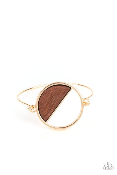 Timber Trade Gold Bracelet-Jewelry-Paparazzi Accessories-Ericka C Wise, $5 Jewelry Paparazzi accessories jewelry ericka champion wise elite consultant life of the party fashion fix lead and nickel free florida palm bay melbourne