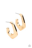 On The Hook Gold Hoop Earrings-Jewelry-Paparazzi Accessories-Ericka C Wise, $5 Jewelry Paparazzi accessories jewelry ericka champion wise elite consultant life of the party fashion fix lead and nickel free florida palm bay melbourne