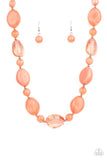 Staycation Stunner Orange Necklace-Jewelry-Paparazzi Accessories-Ericka C Wise, $5 Jewelry Paparazzi accessories jewelry ericka champion wise elite consultant life of the party fashion fix lead and nickel free florida palm bay melbourne