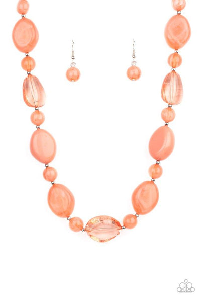 Staycation Stunner Orange Necklace-Jewelry-Paparazzi Accessories-Ericka C Wise, $5 Jewelry Paparazzi accessories jewelry ericka champion wise elite consultant life of the party fashion fix lead and nickel free florida palm bay melbourne