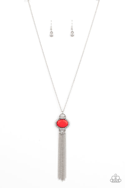 What GLOWS Up Red Necklace-Jewelry-Paparazzi Accessories-Ericka C Wise, $5 Jewelry Paparazzi accessories jewelry ericka champion wise elite consultant life of the party fashion fix lead and nickel free florida palm bay melbourne