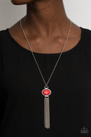 What GLOWS Up Red Necklace-Jewelry-Paparazzi Accessories-Ericka C Wise, $5 Jewelry Paparazzi accessories jewelry ericka champion wise elite consultant life of the party fashion fix lead and nickel free florida palm bay melbourne