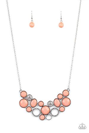 Extra Eloquent Orange Necklace-Jewelry-Paparazzi Accessories-Ericka C Wise, $5 Jewelry Paparazzi accessories jewelry ericka champion wise elite consultant life of the party fashion fix lead and nickel free florida palm bay melbourne