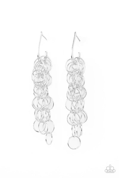 Long Live The Rebels Silver Earrings-Jewelry-Paparazzi Accessories-Ericka C Wise, $5 Jewelry Paparazzi accessories jewelry ericka champion wise elite consultant life of the party fashion fix lead and nickel free florida palm bay melbourne