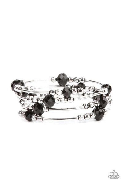 Showy Shimmer Black Bracelet-Jewelry-Paparazzi Accessories-Ericka C Wise, $5 Jewelry Paparazzi accessories jewelry ericka champion wise elite consultant life of the party fashion fix lead and nickel free florida palm bay melbourne
