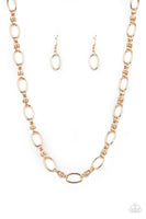 Defined Drama Gold Necklace-Jewelry-Paparazzi Accessories-Ericka C Wise, $5 Jewelry Paparazzi accessories jewelry ericka champion wise elite consultant life of the party fashion fix lead and nickel free florida palm bay melbourne
