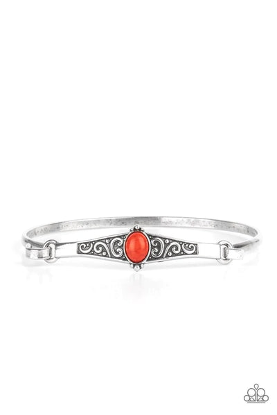 Stone Scrolls Red Bracelet-Jewelry-Paparazzi Accessories-Ericka C Wise, $5 Jewelry Paparazzi accessories jewelry ericka champion wise elite consultant life of the party fashion fix lead and nickel free florida palm bay melbourne
