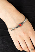 Stone Scrolls Red Bracelet-Jewelry-Paparazzi Accessories-Ericka C Wise, $5 Jewelry Paparazzi accessories jewelry ericka champion wise elite consultant life of the party fashion fix lead and nickel free florida palm bay melbourne