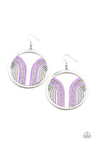 Delightfully Deco Purple Earrings-Jewelry-Paparazzi Accessories-Ericka C Wise, $5 Jewelry Paparazzi accessories jewelry ericka champion wise elite consultant life of the party fashion fix lead and nickel free florida palm bay melbourne
