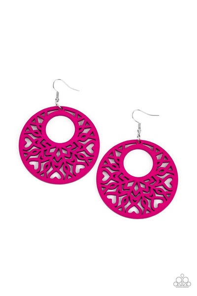 Tropical Reed Pink Earrings-Jewelry-Paparazzi Accessories-Ericka C Wise, $5 Jewelry Paparazzi accessories jewelry ericka champion wise elite consultant life of the party fashion fix lead and nickel free florida palm bay melbourne