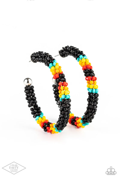 Bodaciously Beaded Black Earrings-Jewelry-Paparazzi Accessories-Ericka C Wise, $5 Jewelry Paparazzi accessories jewelry ericka champion wise elite consultant life of the party fashion fix lead and nickel free florida palm bay melbourne