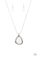 Canyon Oasis White Necklace-Jewelry-Paparazzi Accessories-Ericka C Wise, $5 Jewelry Paparazzi accessories jewelry ericka champion wise elite consultant life of the party fashion fix lead and nickel free florida palm bay melbourne