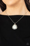Canyon Oasis White Necklace-Jewelry-Paparazzi Accessories-Ericka C Wise, $5 Jewelry Paparazzi accessories jewelry ericka champion wise elite consultant life of the party fashion fix lead and nickel free florida palm bay melbourne