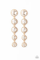 Drippin' In Starlight Gold Earrings-Jewelry-Paparazzi Accessories-Ericka C Wise, $5 Jewelry Paparazzi accessories jewelry ericka champion wise elite consultant life of the party fashion fix lead and nickel free florida palm bay melbourne