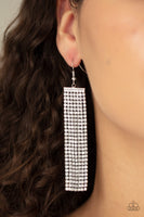 Top-Down Shimmer White Earring-Jewelry-Paparazzi Accessories-Ericka C Wise, $5 Jewelry Paparazzi accessories jewelry ericka champion wise elite consultant life of the party fashion fix lead and nickel free florida palm bay melbourne