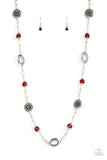 Glammed Up Goals Red Necklace-Jewelry-Paparazzi Accessories-Ericka C Wise, $5 Jewelry Paparazzi accessories jewelry ericka champion wise elite consultant life of the party fashion fix lead and nickel free florida palm bay melbourne