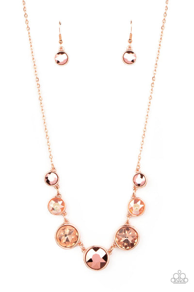 Pampered Powerhouse Copper Necklace-Jewelry-Paparazzi Accessories-Ericka C Wise, $5 Jewelry Paparazzi accessories jewelry ericka champion wise elite consultant life of the party fashion fix lead and nickel free florida palm bay melbourne