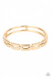 Closed Circuit Gold Bracelet-Jewelry-Paparazzi Accessories-Ericka C Wise, $5 Jewelry Paparazzi accessories jewelry ericka champion wise elite consultant life of the party fashion fix lead and nickel free florida palm bay melbourne