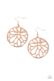 Glowing Glades Rose Gold Earrings-Jewelry-Paparazzi Accessories-Ericka C Wise, $5 Jewelry Paparazzi accessories jewelry ericka champion wise elite consultant life of the party fashion fix lead and nickel free florida palm bay melbourne