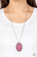 Mojave Medallion Pink Necklace-Jewelry-Paparazzi Accessories-Ericka C Wise, $5 Jewelry Paparazzi accessories jewelry ericka champion wise elite consultant life of the party fashion fix lead and nickel free florida palm bay melbourne