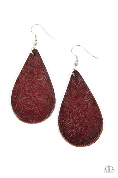 Subtropical Seasons Brown Earrings-Jewelry-Paparazzi Accessories-Ericka C Wise, $5 Jewelry Paparazzi accessories jewelry ericka champion wise elite consultant life of the party fashion fix lead and nickel free florida palm bay melbourne