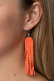 Right as Rainbow Orange Earrings-Jewelry-Paparazzi Accessories-Ericka C Wise, $5 Jewelry Paparazzi accessories jewelry ericka champion wise elite consultant life of the party fashion fix lead and nickel free florida palm bay melbourne