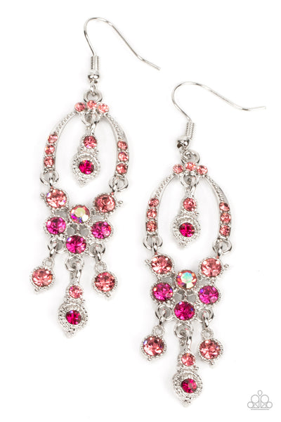 Sophisticated Starlet Pink Earrings-Paparazzi Accessories-Ericka C Wise, $5 Jewelry Paparazzi accessories jewelry ericka champion wise elite consultant life of the party fashion fix lead and nickel free florida palm bay melbourne