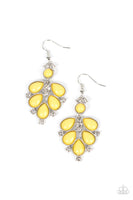 Transcendental Teardrops Yellow Earrings-Jewelry-Paparazzi Accessories-Ericka C Wise, $5 Jewelry Paparazzi accessories jewelry ericka champion wise elite consultant life of the party fashion fix lead and nickel free florida palm bay melbourne