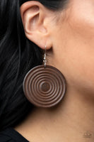 Caribbean Cymbal Brown Earring-Jewelry-Paparazzi Accessories-Ericka C Wise, $5 Jewelry Paparazzi accessories jewelry ericka champion wise elite consultant life of the party fashion fix lead and nickel free florida palm bay melbourne