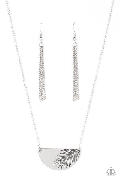 Cool, Palm, and Collected Silver Necklace-Jewelry-Paparazzi Accessories-Ericka C Wise, $5 Jewelry Paparazzi accessories jewelry ericka champion wise elite consultant life of the party fashion fix lead and nickel free florida palm bay melbourne