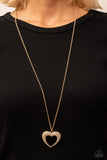 Cupid Charisma Gold Necklace-Jewelry-Paparazzi Accessories-Ericka C Wise, $5 Jewelry Paparazzi accessories jewelry ericka champion wise elite consultant life of the party fashion fix lead and nickel free florida palm bay melbourne