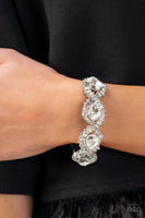 For the Win White Bracelet-Jewelry-Paparazzi Accessories-Ericka C Wise, $5 Jewelry Paparazzi accessories jewelry ericka champion wise elite consultant life of the party fashion fix lead and nickel free florida palm bay melbourne