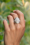 Understated Drama White Ring-Jewelry-Paparazzi Accessories-Ericka C Wise, $5 Jewelry Paparazzi accessories jewelry ericka champion wise elite consultant life of the party fashion fix lead and nickel free florida palm bay melbourne