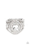 Understated Drama White Ring-Jewelry-Paparazzi Accessories-Ericka C Wise, $5 Jewelry Paparazzi accessories jewelry ericka champion wise elite consultant life of the party fashion fix lead and nickel free florida palm bay melbourne