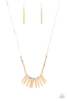 Rustic HotRod Gold Necklace-Jewelry-Paparazzi Accessories-Ericka C Wise, $5 Jewelry Paparazzi accessories jewelry ericka champion wise elite consultant life of the party fashion fix lead and nickel free florida palm bay melbourne