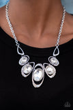 Hypnotic Twinkle White Necklace-Jewelry-Paparazzi Accessories-Ericka C Wise, $5 Jewelry Paparazzi accessories jewelry ericka champion wise elite consultant life of the party fashion fix lead and nickel free florida palm bay melbourne