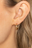 Small Scale Shimmer Gold Earrings-Paparazzi Accessories-Ericka C Wise, $5 Jewelry Paparazzi accessories jewelry ericka champion wise elite consultant life of the party fashion fix lead and nickel free florida palm bay melbourne