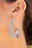 Cold As Ice White Earrings-Jewelry-Paparazzi Accessories-Ericka C Wise, $5 Jewelry Paparazzi accessories jewelry ericka champion wise elite consultant life of the party fashion fix lead and nickel free florida palm bay melbourne