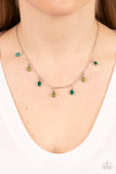 Carefree Charmer Green Necklace-Jewelry-Paparazzi Accessories-Ericka C Wise, $5 Jewelry Paparazzi accessories jewelry ericka champion wise elite consultant life of the party fashion fix lead and nickel free florida palm bay melbourne