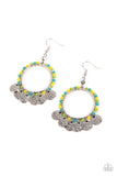 Bohemian Beach Blast Green Earrings-Jewelry-Paparazzi Accessories-Ericka C Wise, $5 Jewelry Paparazzi accessories jewelry ericka champion wise elite consultant life of the party fashion fix lead and nickel free florida palm bay melbourne