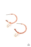 Glam Overboard Copper Earrings-Jewelry-Paparazzi Accessories-Ericka C Wise, $5 Jewelry Paparazzi accessories jewelry ericka champion wise elite consultant life of the party fashion fix lead and nickel free florida palm bay melbourne