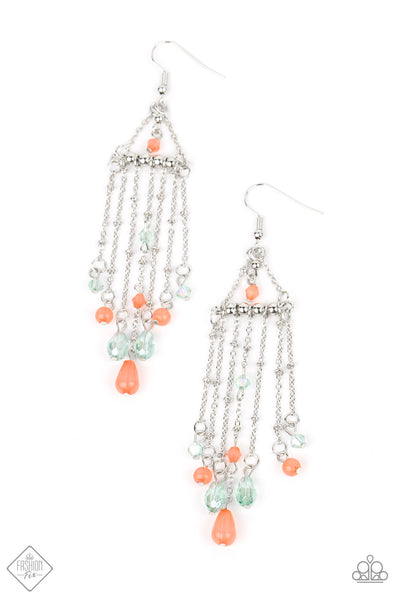 Marina Breeze Orange Earrings-Jewelry-Paparazzi Accessories-Ericka C Wise, $5 Jewelry Paparazzi accessories jewelry ericka champion wise elite consultant life of the party fashion fix lead and nickel free florida palm bay melbourne
