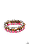 Escapade Route Pink Bracelet-Jewelry-Paparazzi Accessories-Ericka C Wise, $5 Jewelry Paparazzi accessories jewelry ericka champion wise elite consultant life of the party fashion fix lead and nickel free florida palm bay melbourne