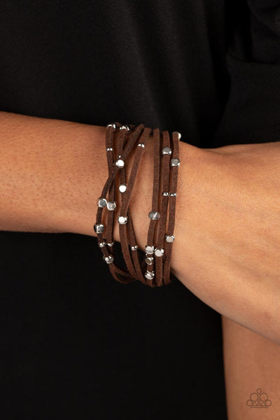 Clustered Constellations Brown Bracelet-Jewelry-Paparazzi Accessories-Ericka C Wise, $5 Jewelry Paparazzi accessories jewelry ericka champion wise elite consultant life of the party fashion fix lead and nickel free florida palm bay melbourne