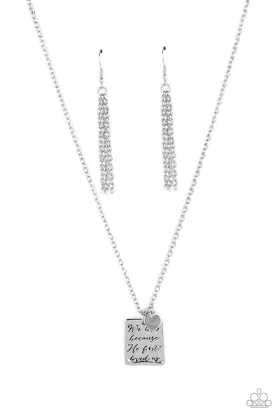 Divine Devotion Silver Necklace-Jewelry-Paparazzi Accessories-Ericka C Wise, $5 Jewelry Paparazzi accessories jewelry ericka champion wise elite consultant life of the party fashion fix lead and nickel free florida palm bay melbourne