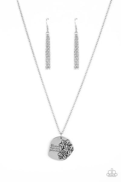 Planted Possibilities Silver Necklace-Jewelry-Paparazzi Accessories-Ericka C Wise, $5 Jewelry Paparazzi accessories jewelry ericka champion wise elite consultant life of the party fashion fix lead and nickel free florida palm bay melbourne
